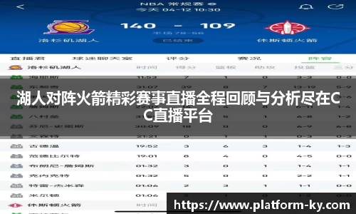 湖人对阵火箭精彩赛事直播全程回顾与分析尽在CC直播平台